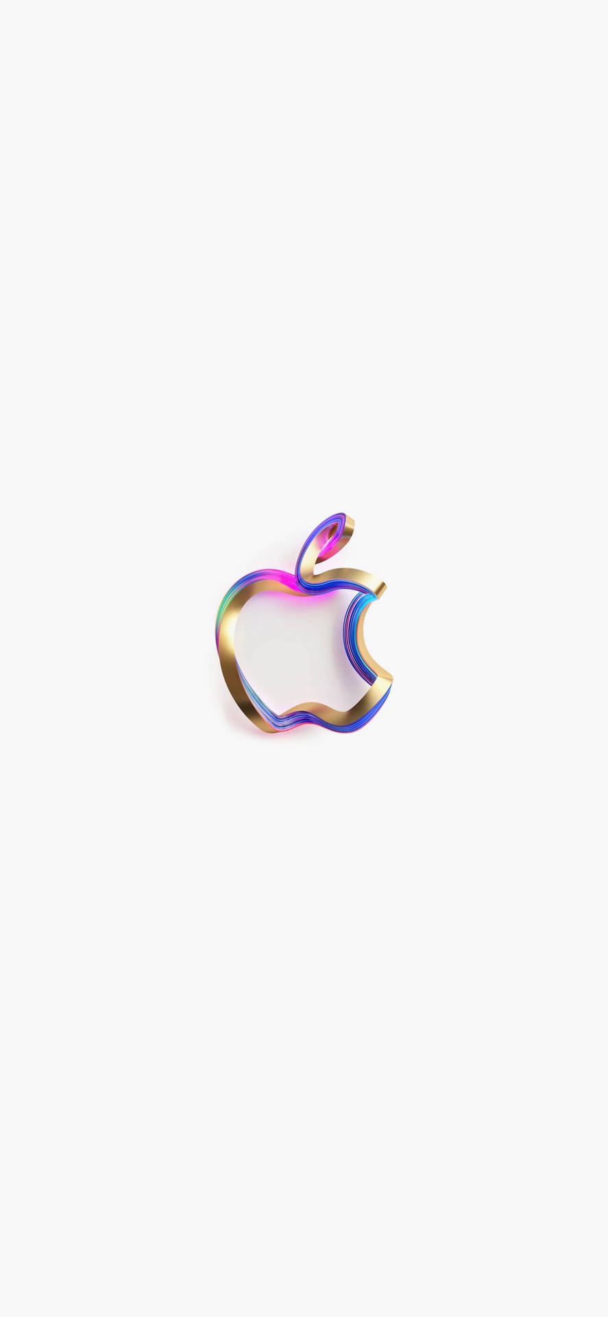 白色背景上的彩虹漸變Apple標誌