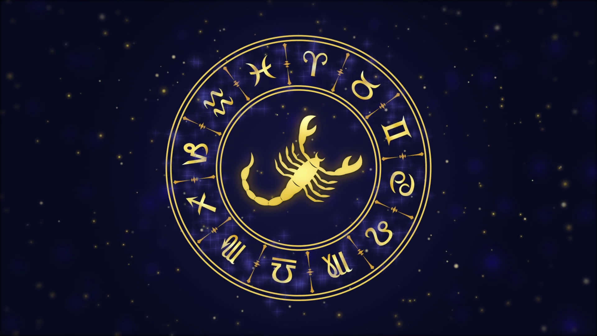 金色蠍子配星空背景 壁紙