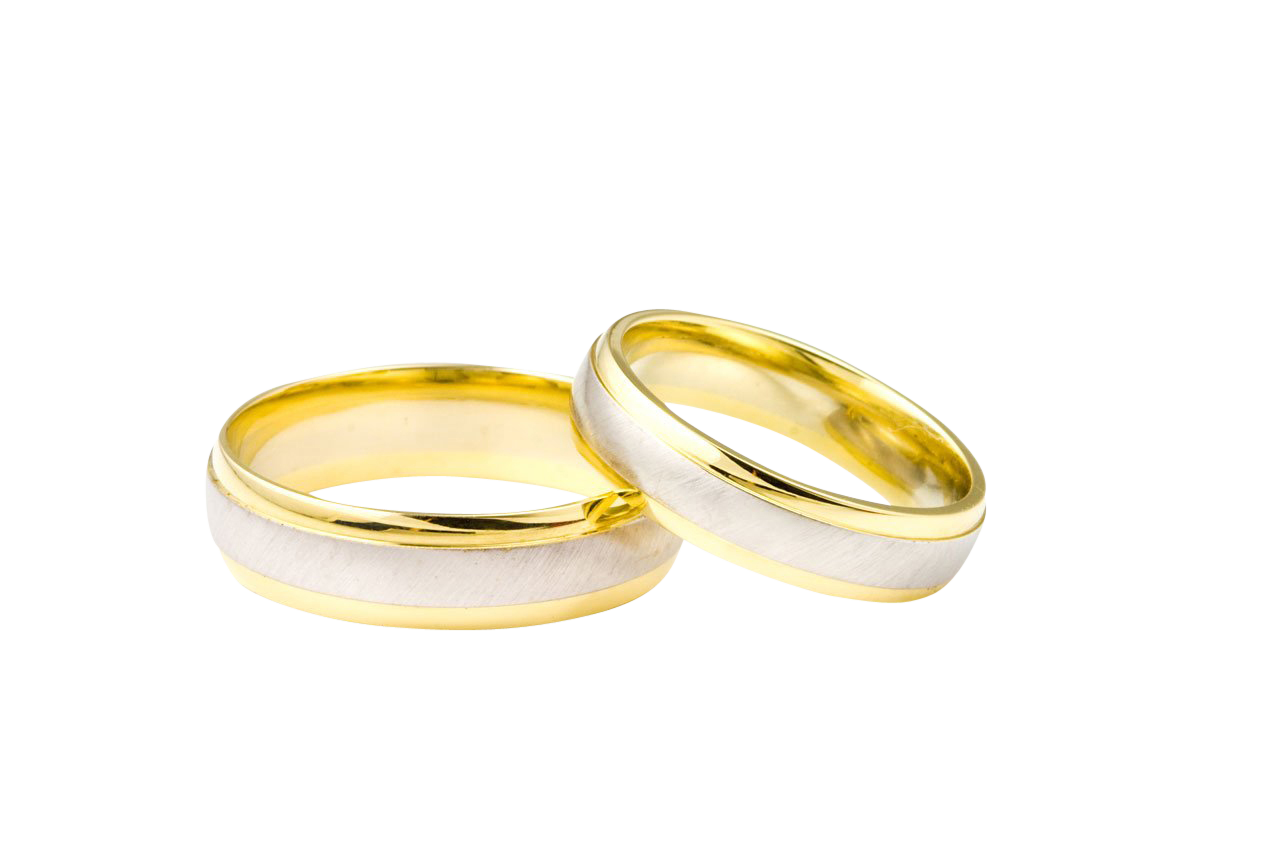 金銀結婚戒指襯黑色背景 壁紙