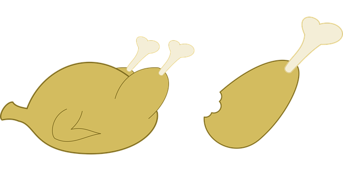 金黃烤雞及雞腿插畫 壁紙