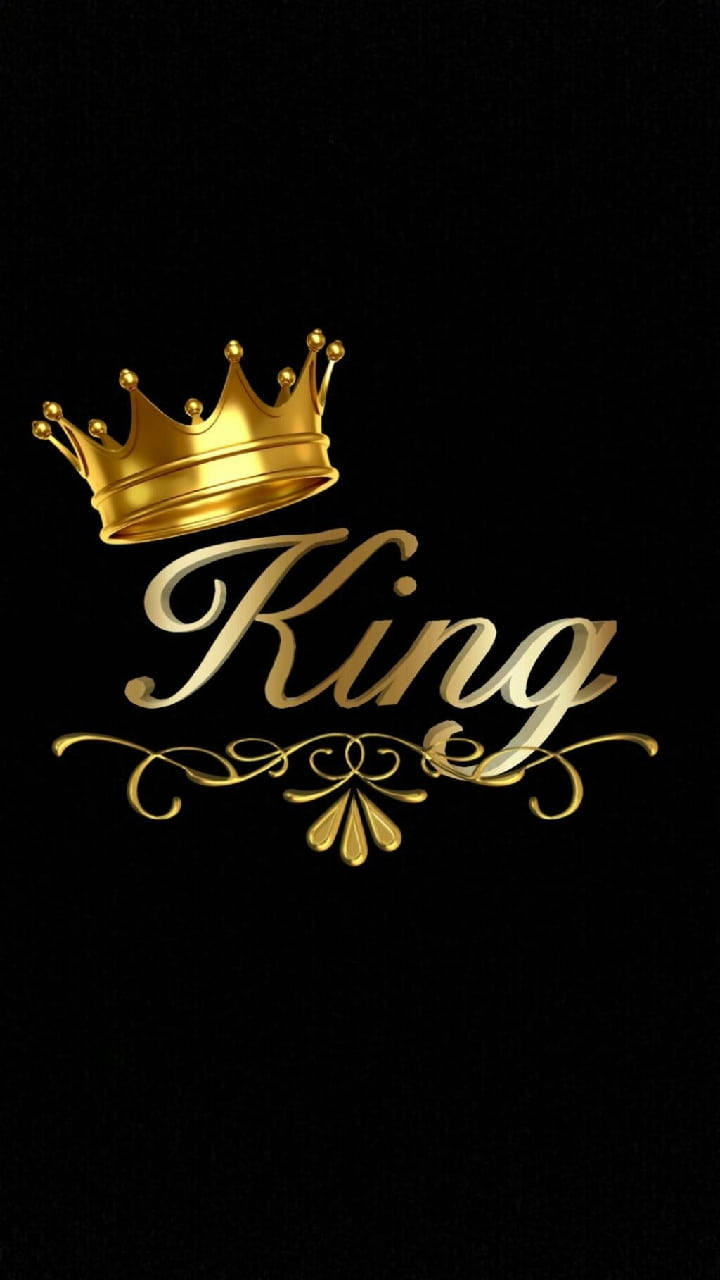 金色皇冠和King字樣在黑色背景上