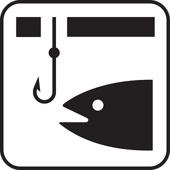 釣魚鉤與魚標誌