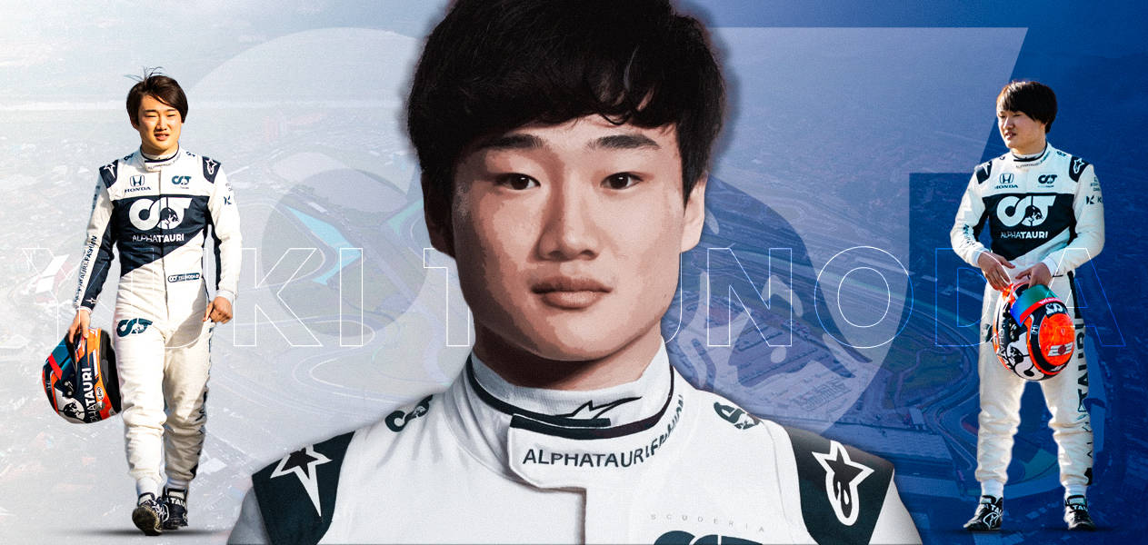 身穿AlphaTauri制服的F1車手持頭盔
