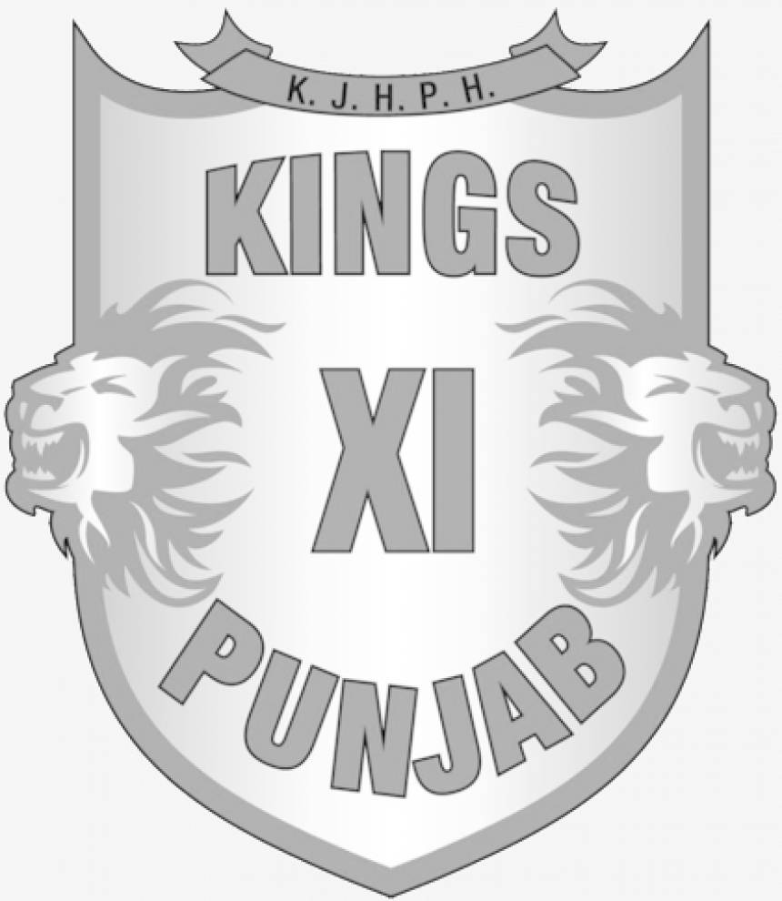 Kings XI Punjab 板球隊標誌，帶有獅子頭和單色設計