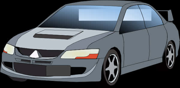 銀色運動跑車插圖