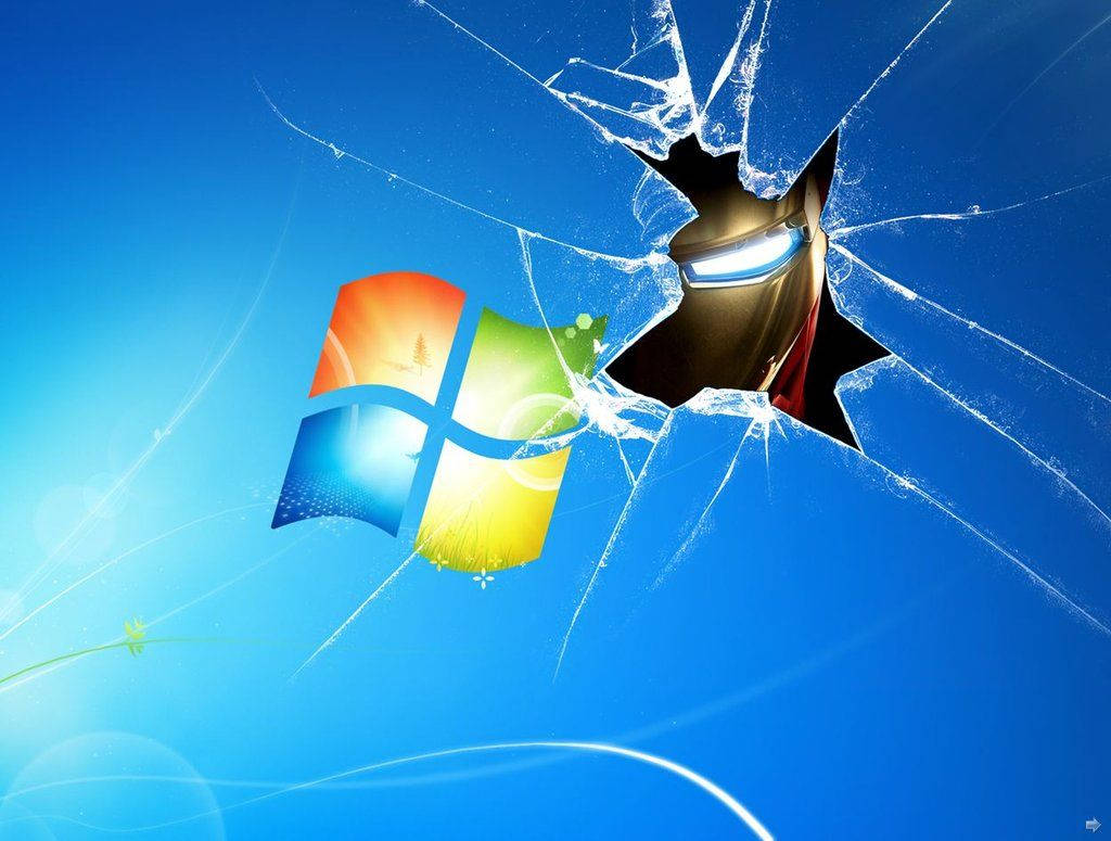 鐵甲奇俠擊穿玻璃露出Windows標誌