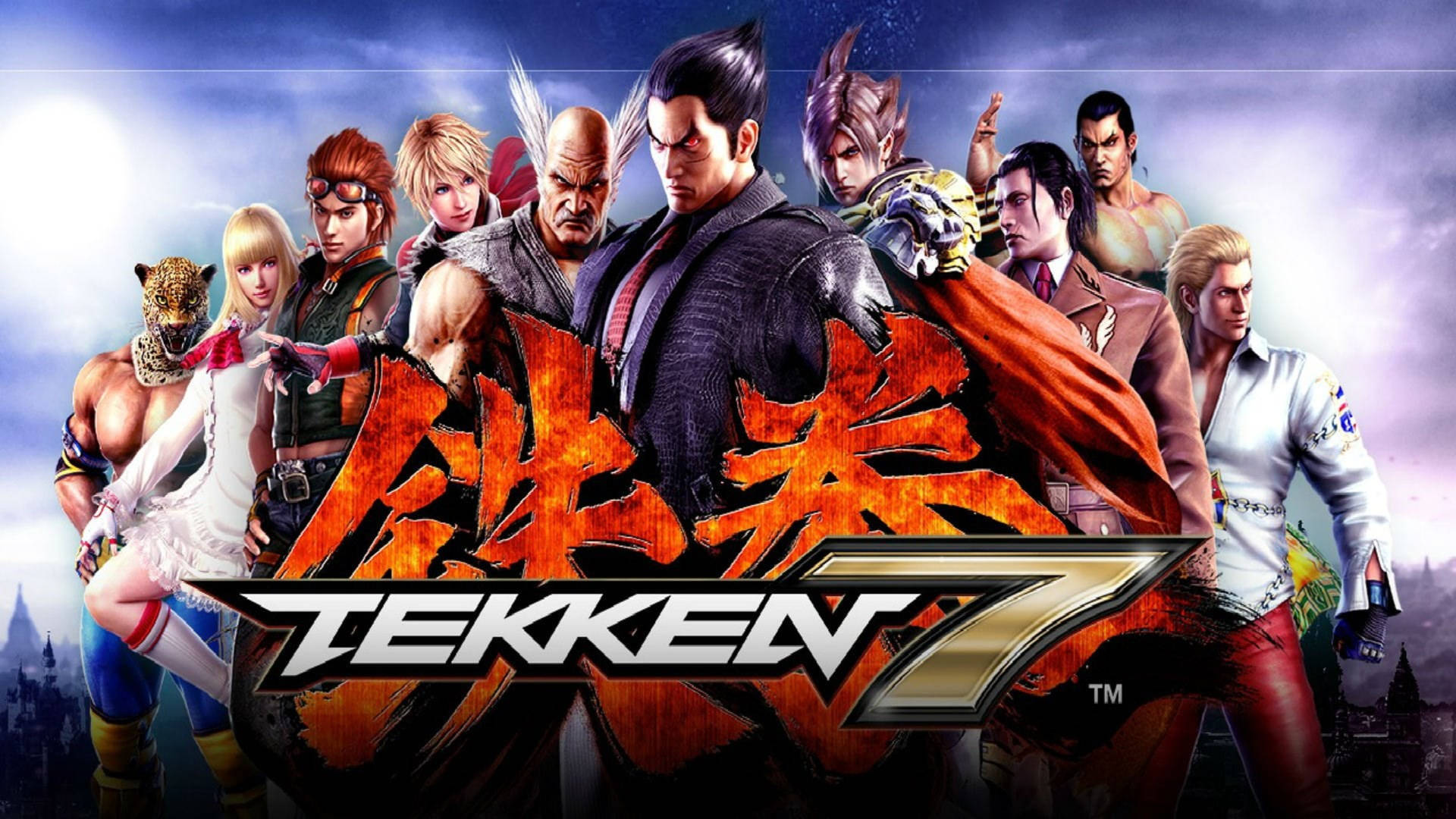 鐵拳7電子遊戲角色以戲劇性的姿勢站立。