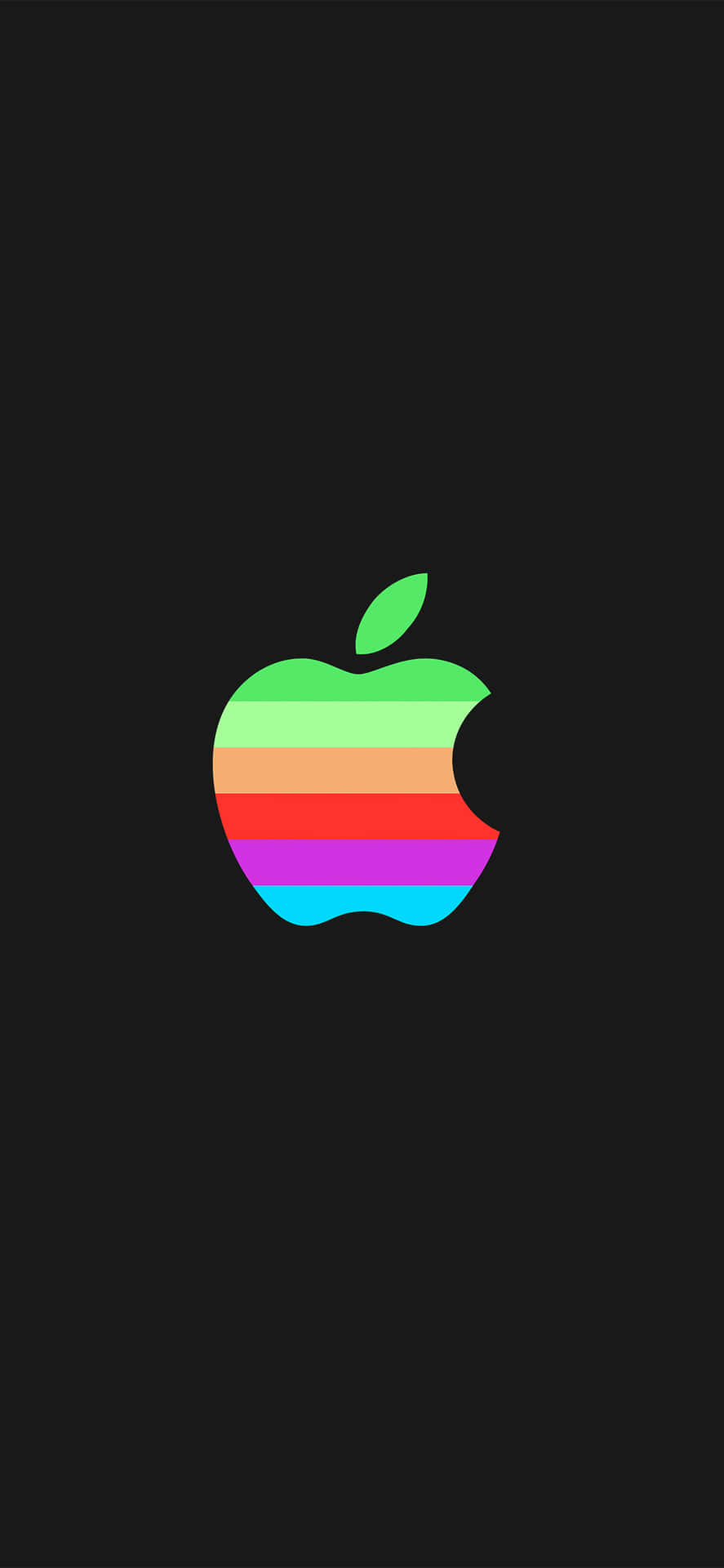 黑色背景上的彩虹Apple標誌