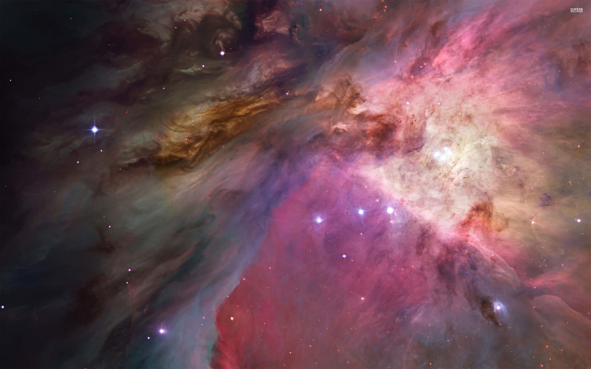 獵戶座星雲中充滿活力的宇宙雲和明亮的恆星。