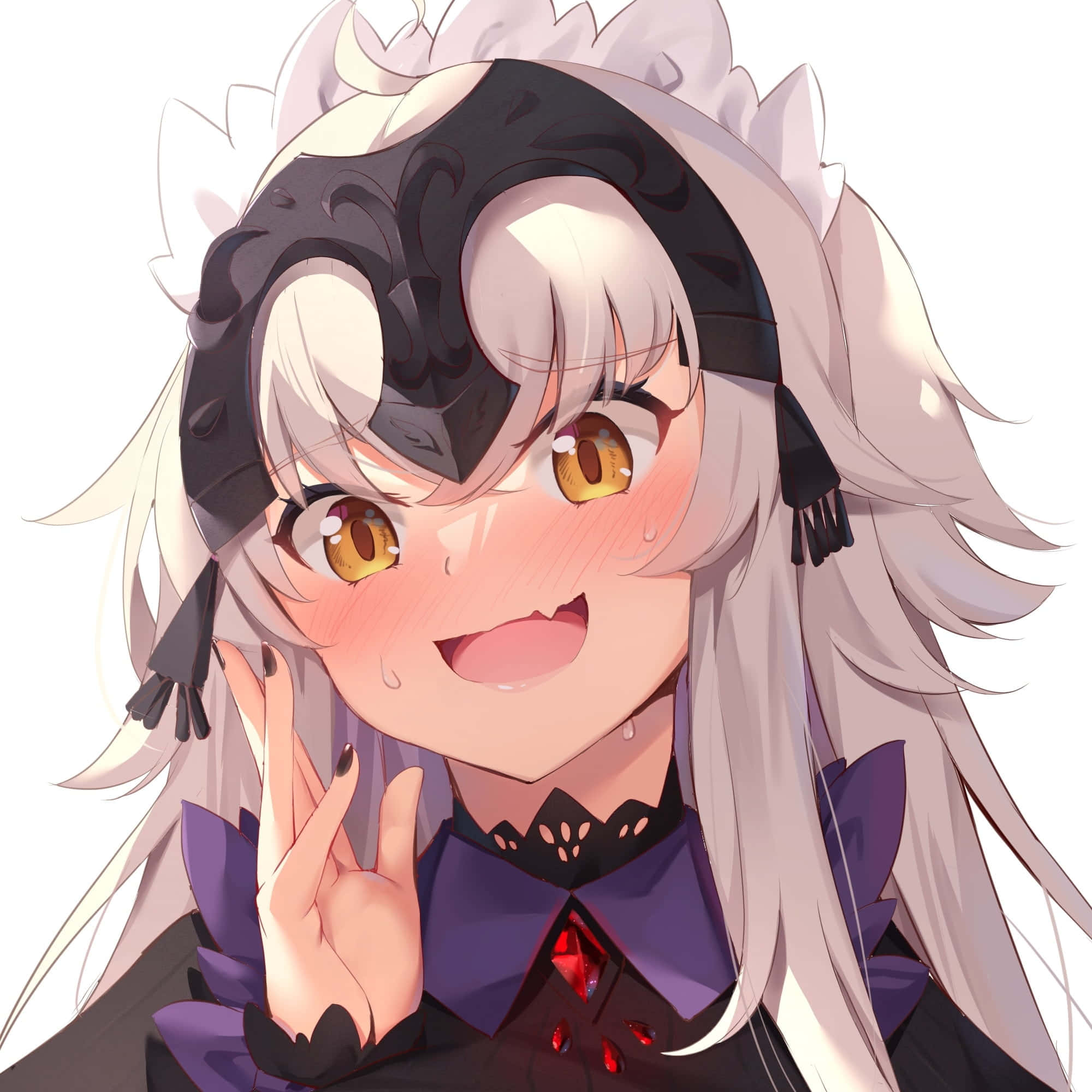 長白髮黑眼少女 壁紙