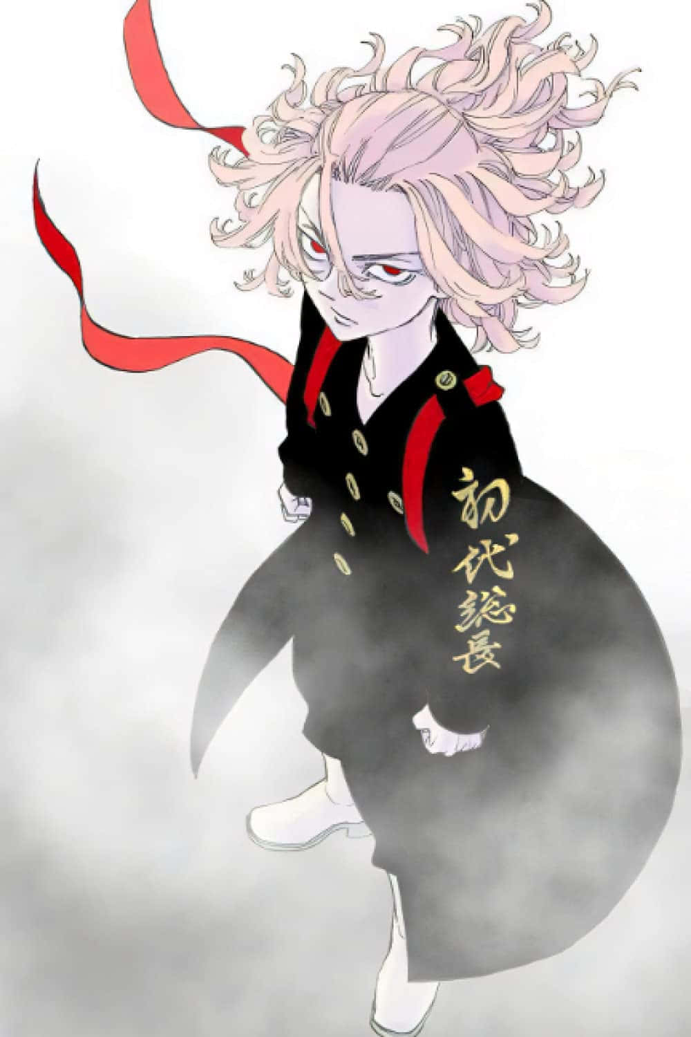 長髮配紅絲帶的女孩 壁紙