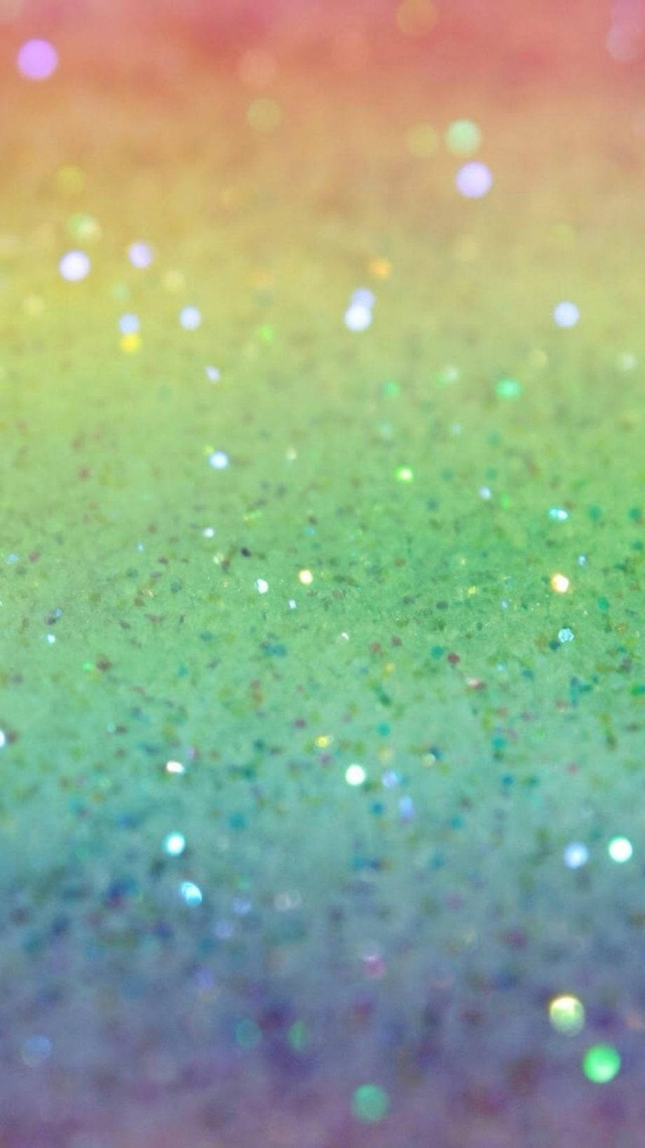 充滿活力的彩虹漸變，帶有閃爍的閃粉顆粒和柔和散景。