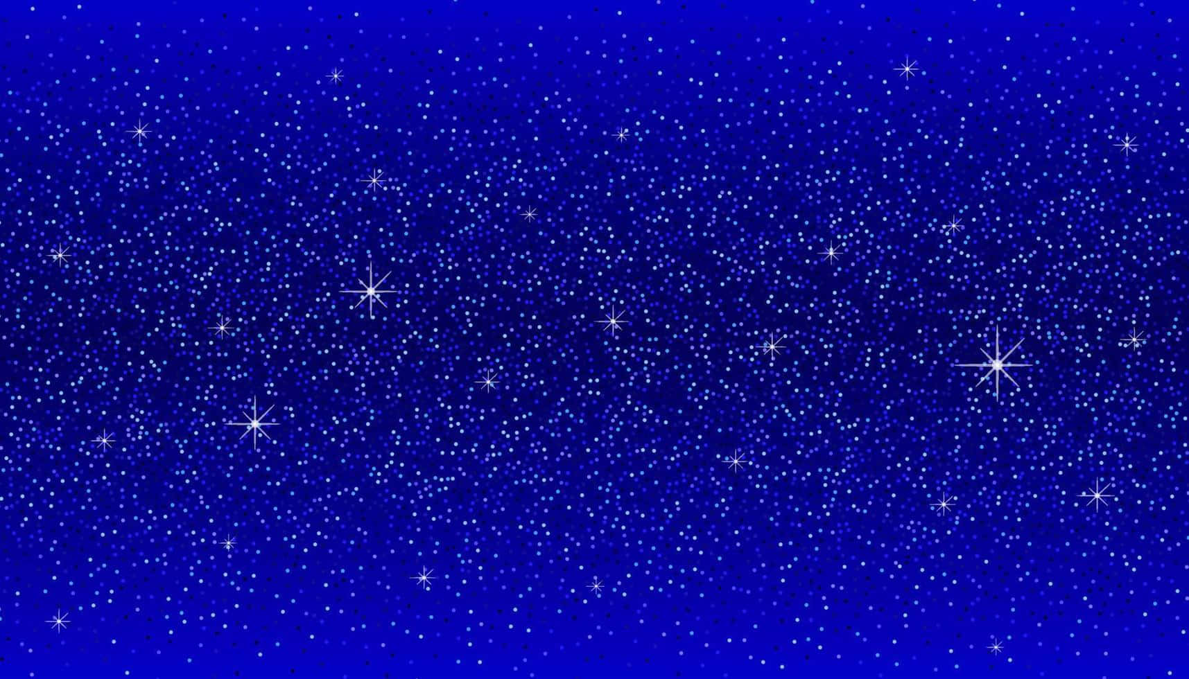 閃爍眨眼藍色背景 壁紙 — 深藍色夜空，佈滿大小和亮度各異的閃爍白色星星。