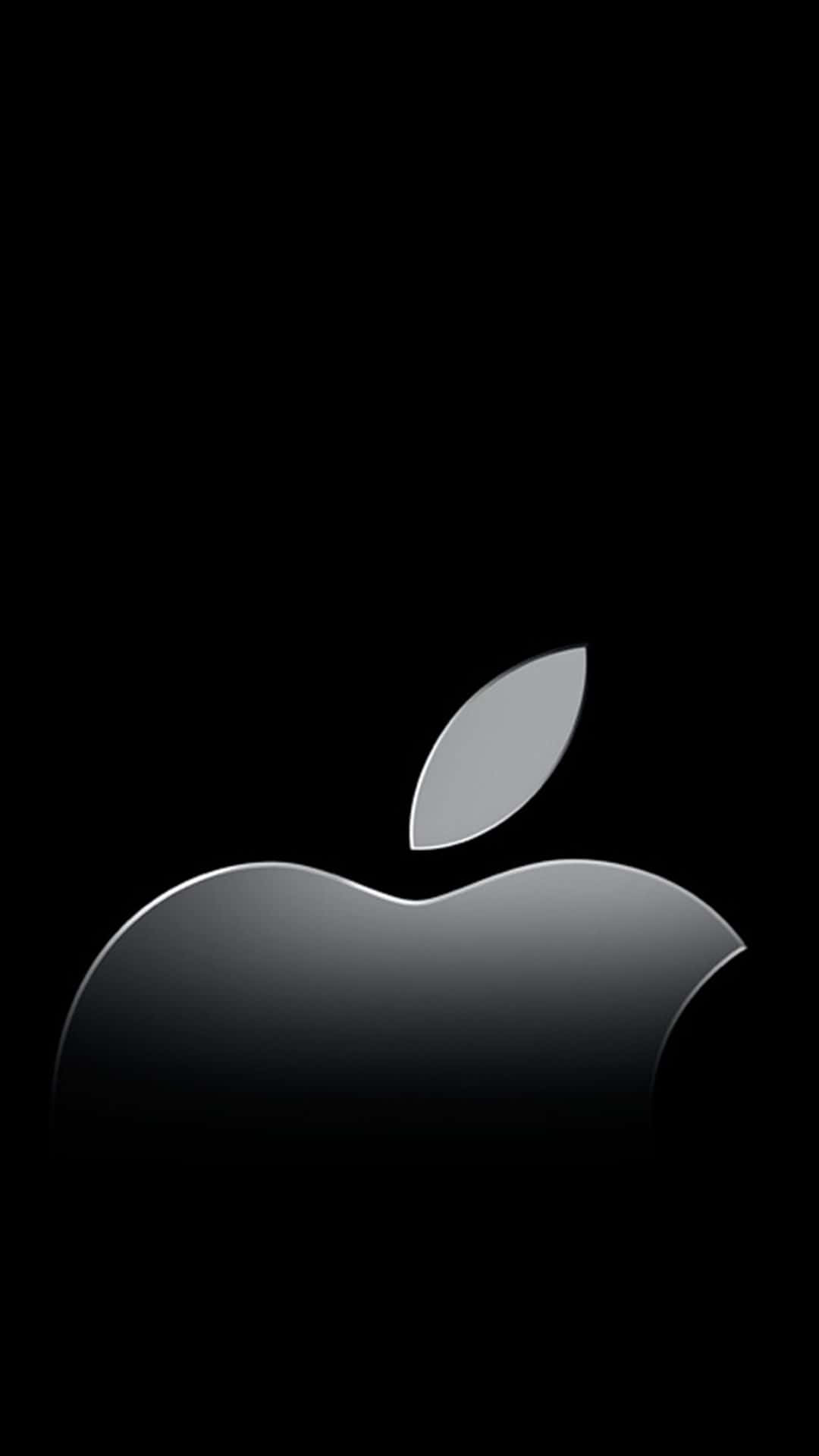 黑色背景上的銀色Apple標誌