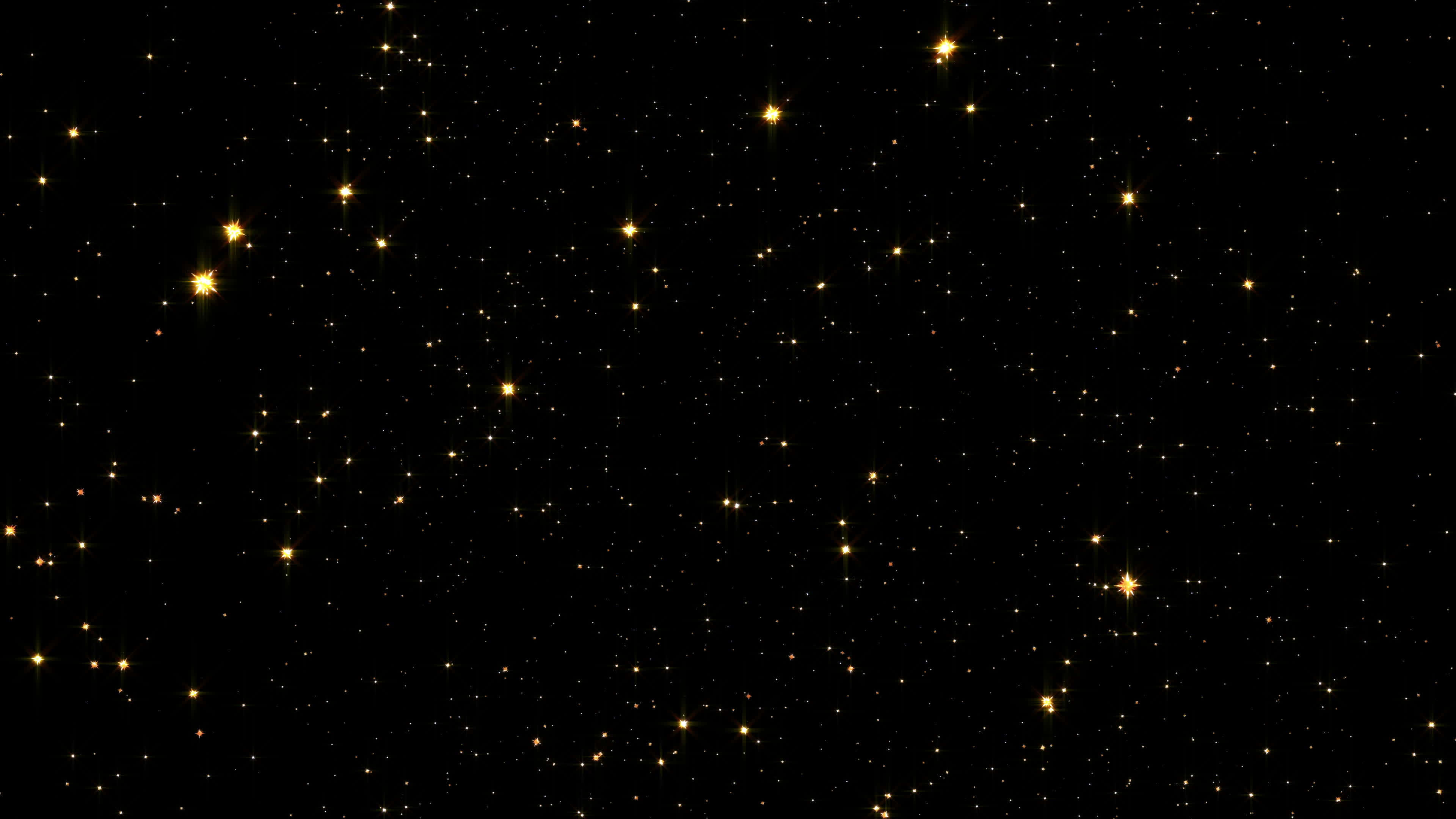 閃耀吧 壁紙 — 廣闊的黑色天空中佈滿閃爍的金色星星，營造出寧靜的宇宙場景。