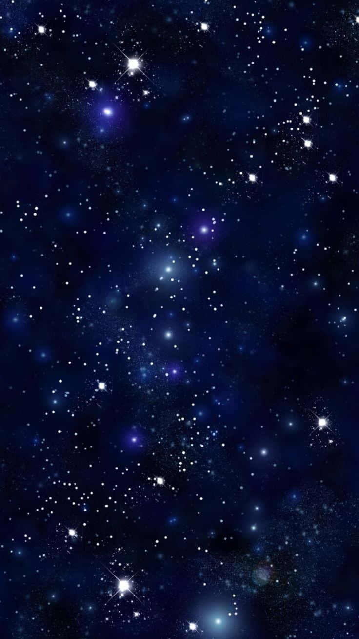 閃耀星河 壁紙 — 深邃的藍色宇宙空間，佈滿閃爍的星星和發光的星雲，襯托著黑暗的虛空。