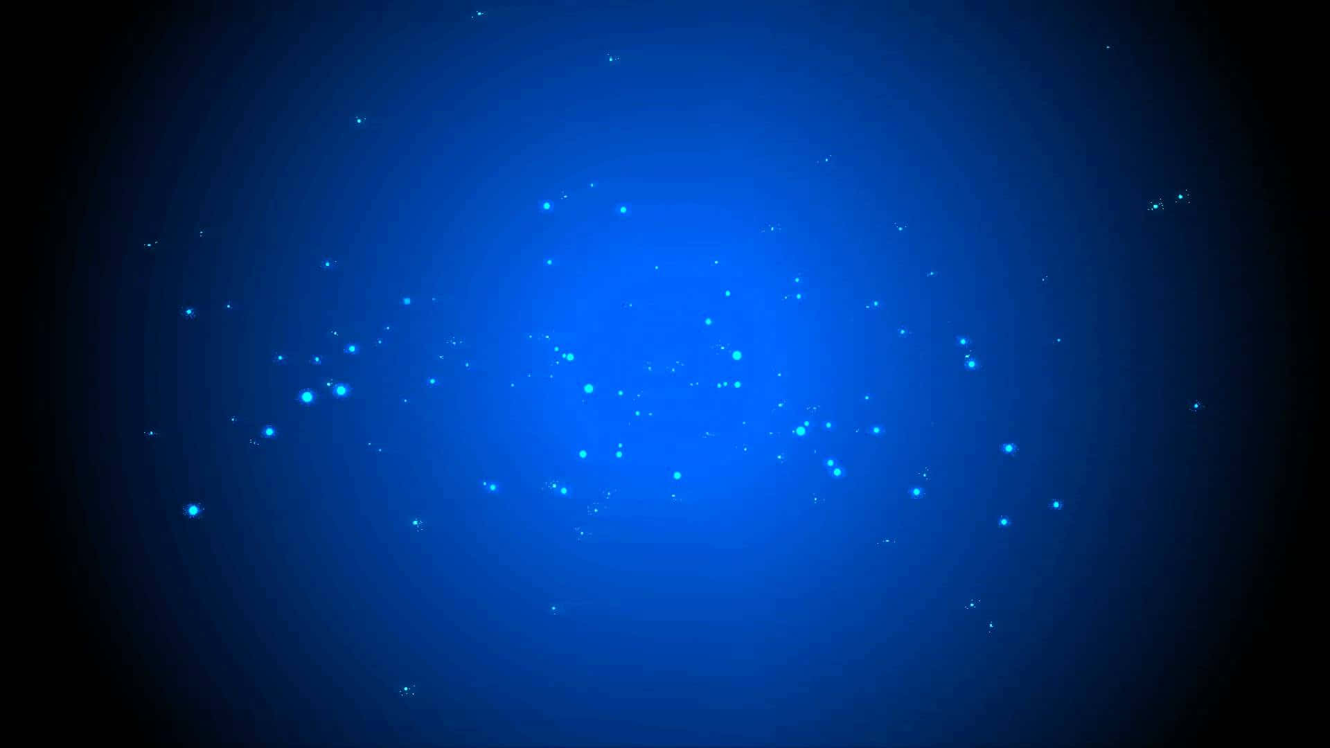 閃耀藍色粒子 GFX 背景 壁紙 — 一個明亮的藍色漸變背景，帶有像宇宙塵埃在深空中飄浮的發光粒子。