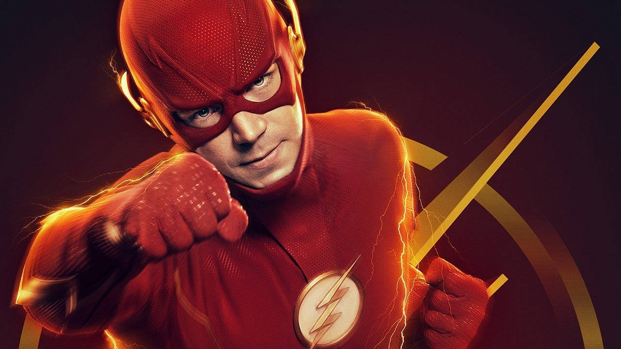 超級英雄 The Flash 身穿紅色戰衣，帶有閃電效果