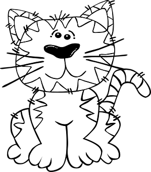 開心卡通貓繪圖 壁紙