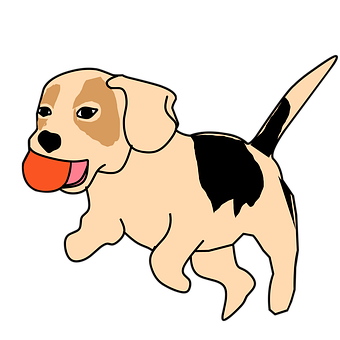 開心比高獵犬卡通狗與紅色波波 壁紙
