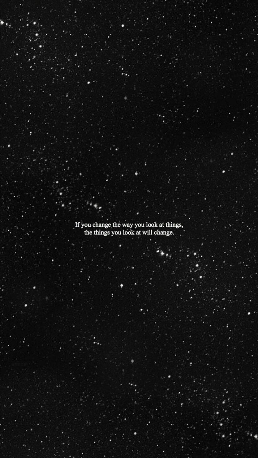繁星點點的夜空，附有鼓舞人心的名言，關於視角