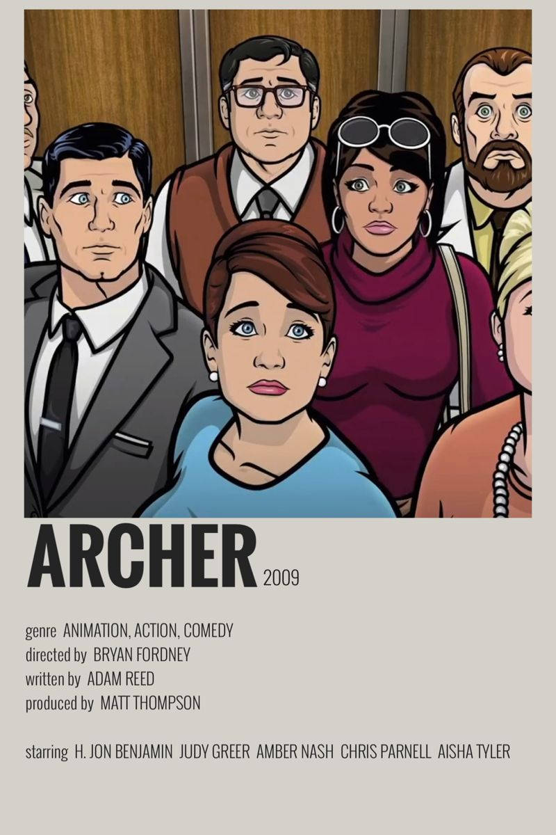 來自《Archer》的動畫角色在電梯中。