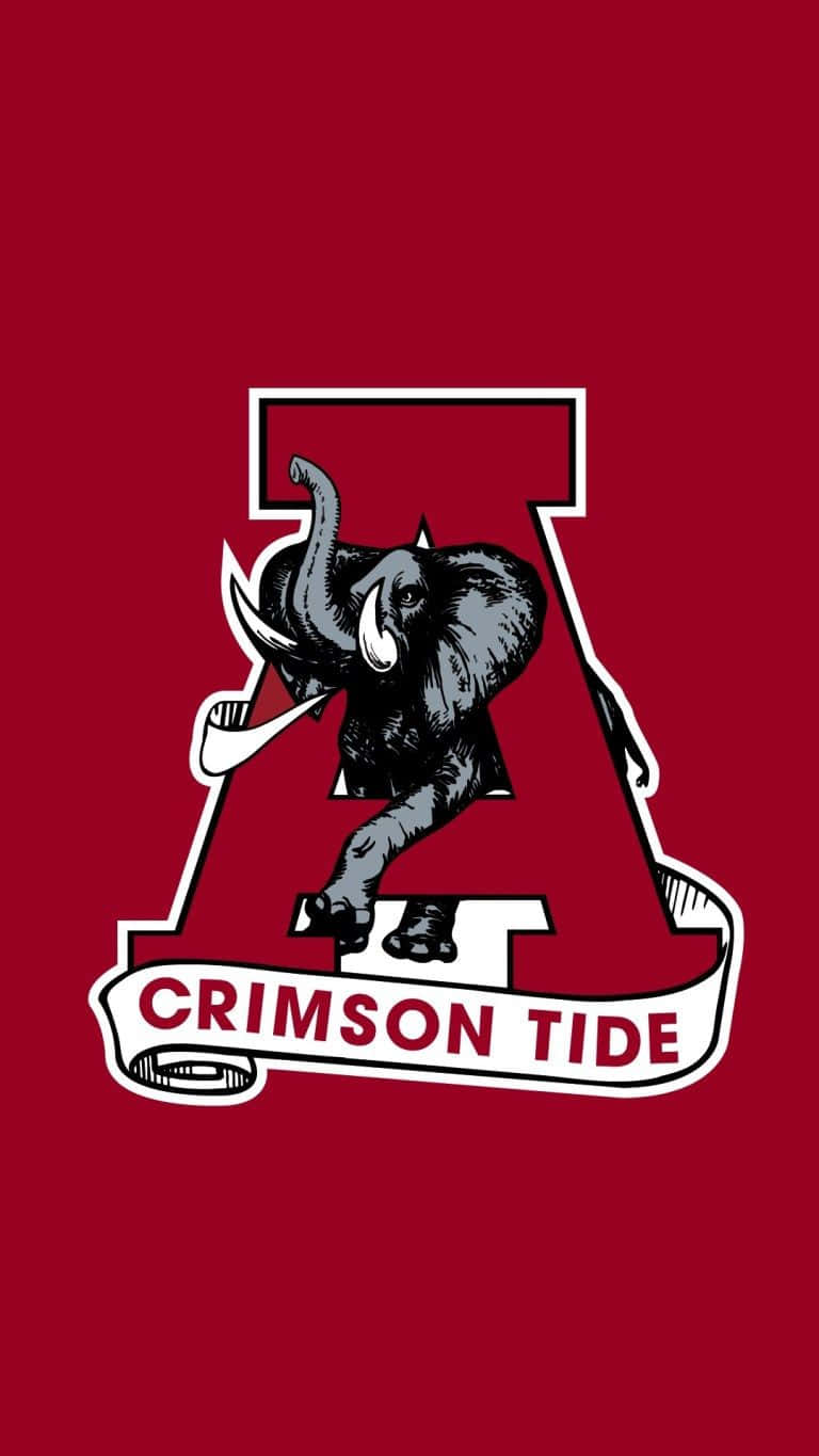 Crimson Tide大學吉祥物標誌，字母A內有大象。