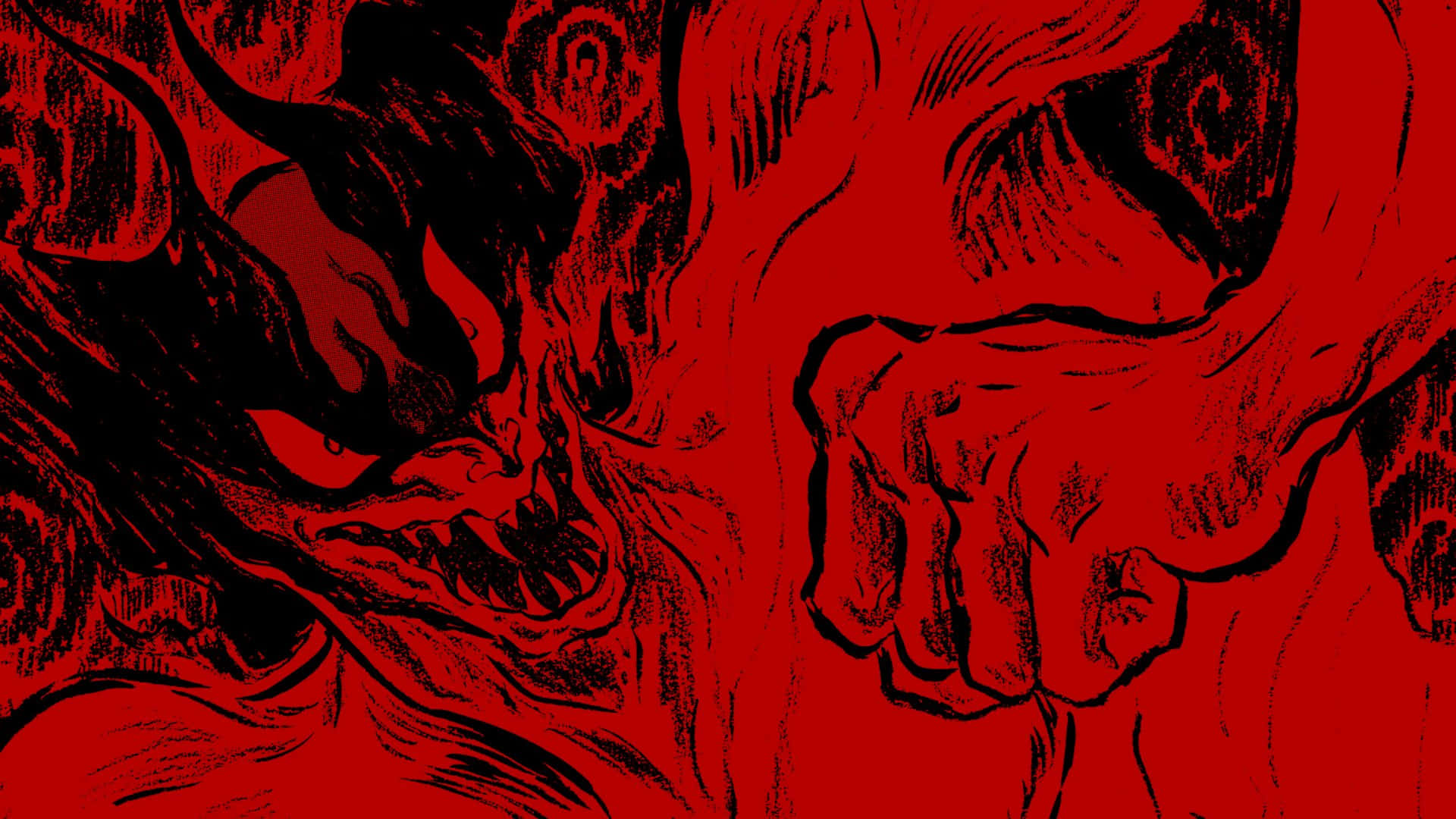 阿蒙釋放他的惡魔人形態 壁紙