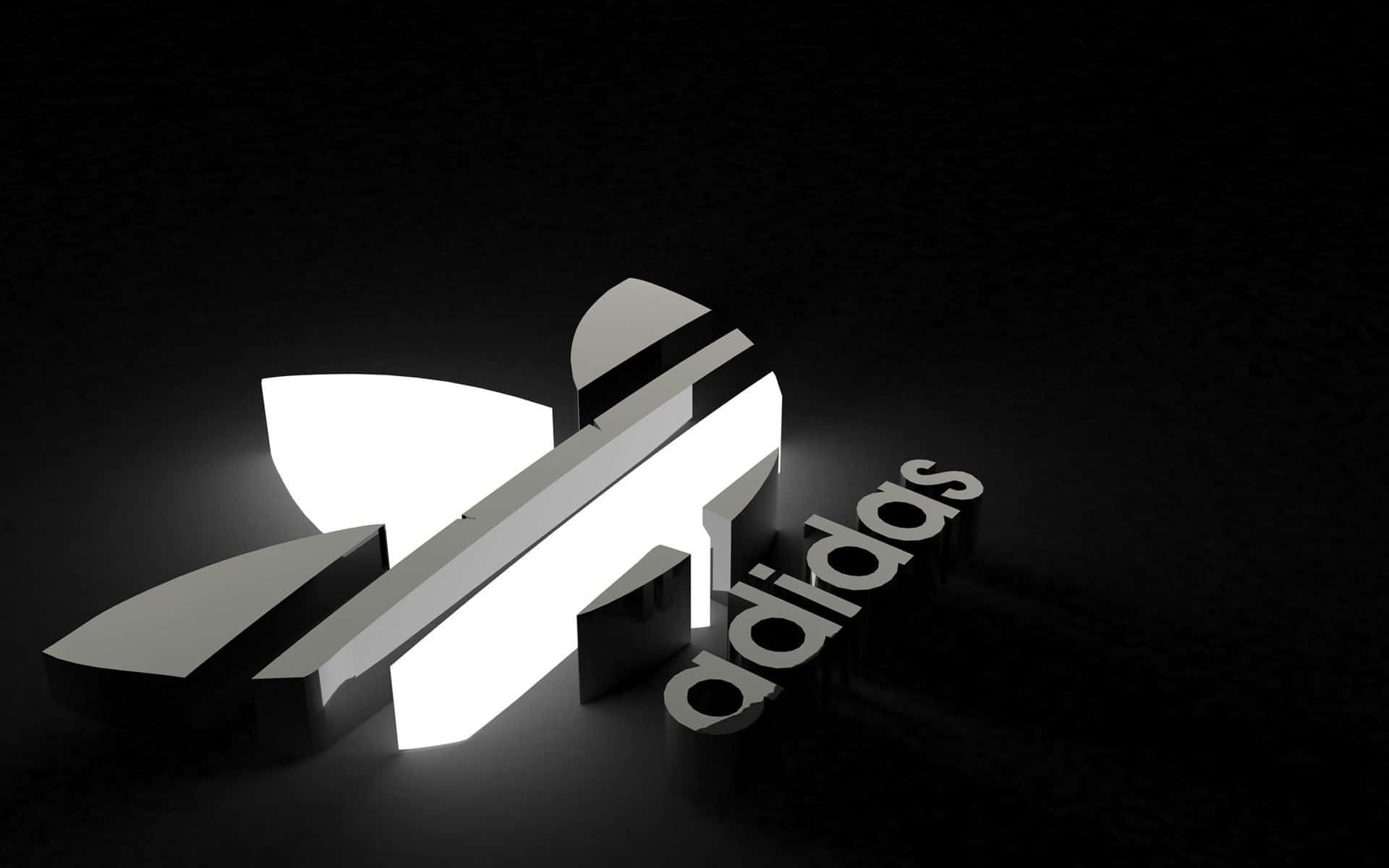 深色背景上發光的Adidas標誌