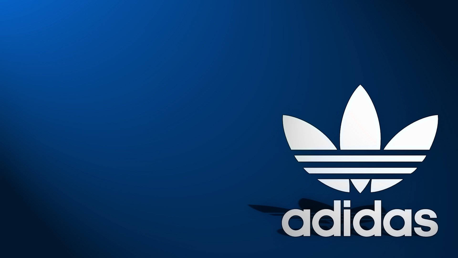 Adidas 標誌在藍色漸變背景上