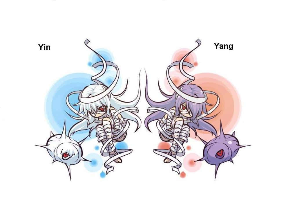 陰陽風格的絲蟬與卡斯克 壁紙