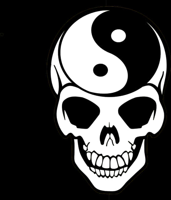 陰陽骷髏圖案 壁紙
