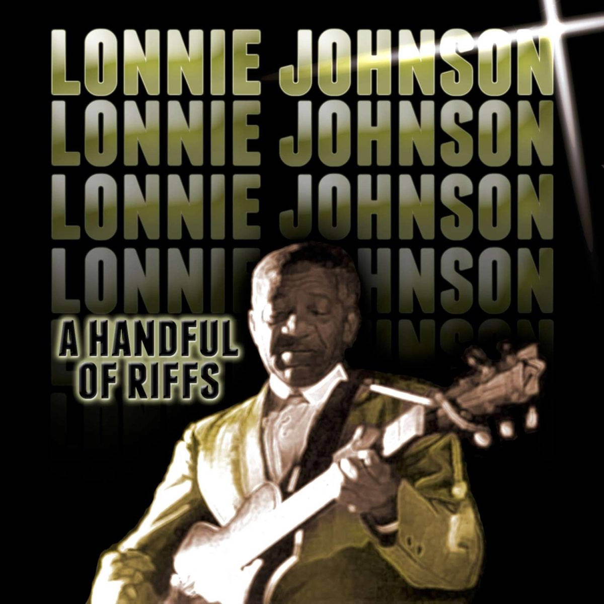 Lonnie Johnson在專輯封面上彈結他，帶有重複文字。
