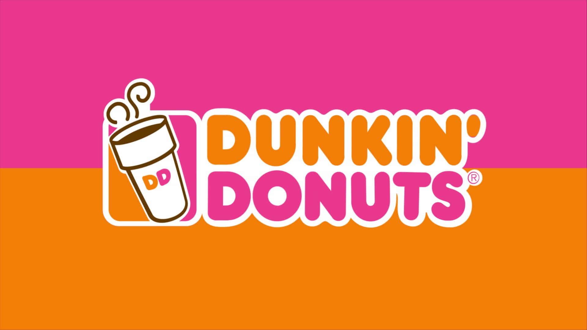 帶有咖啡杯和甜甜圈圖標的Dunkin' Donuts品牌標誌。