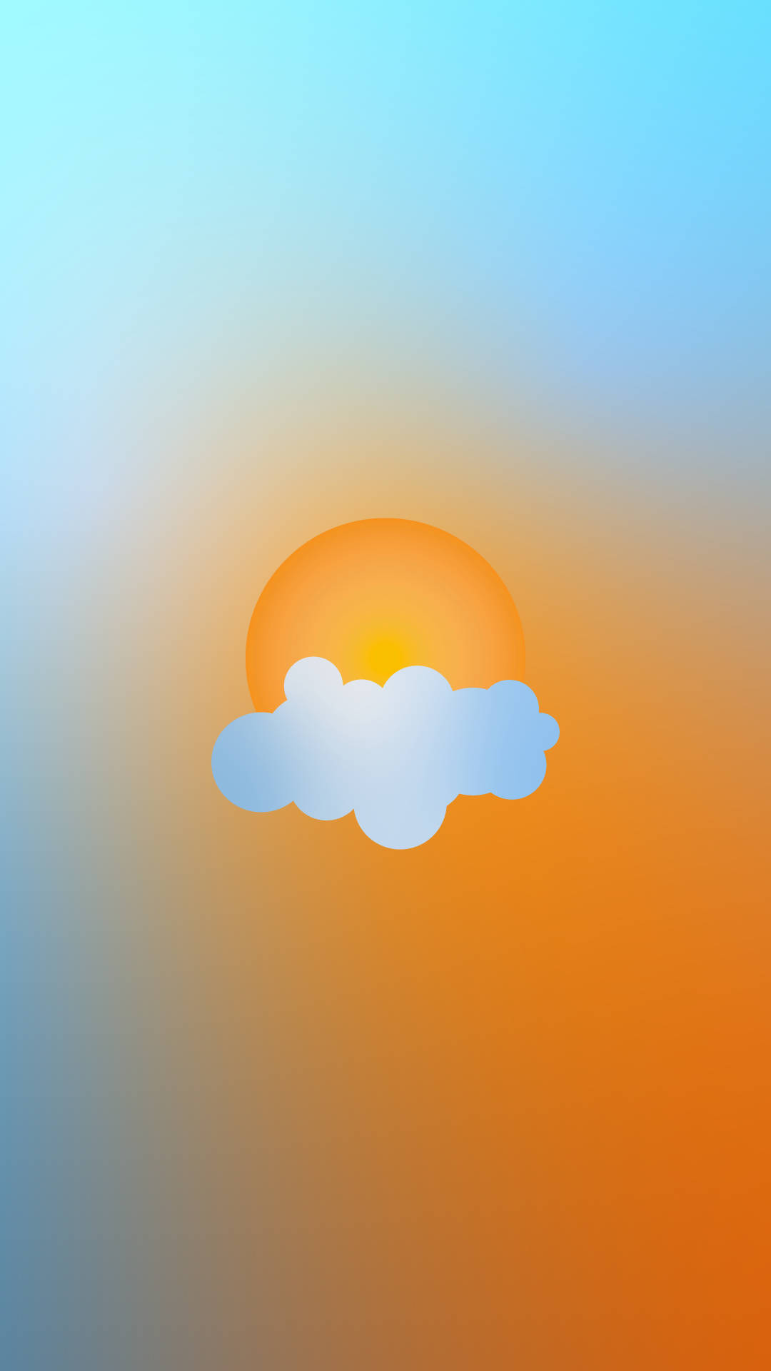 太陽在漸變天空的雲朵後升起