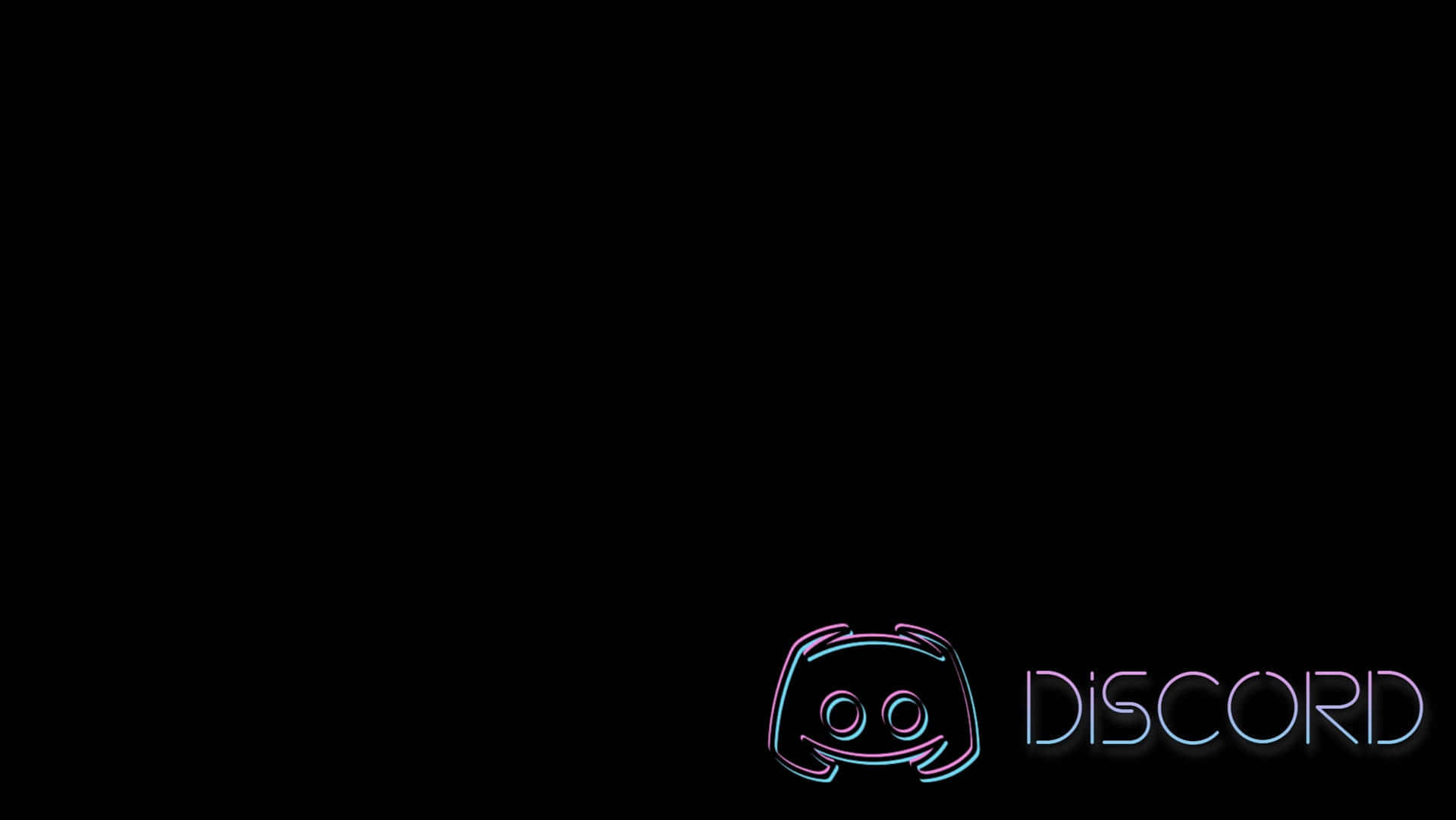 霓虹燈Discord標誌，藍粉漸變，黑色背景
