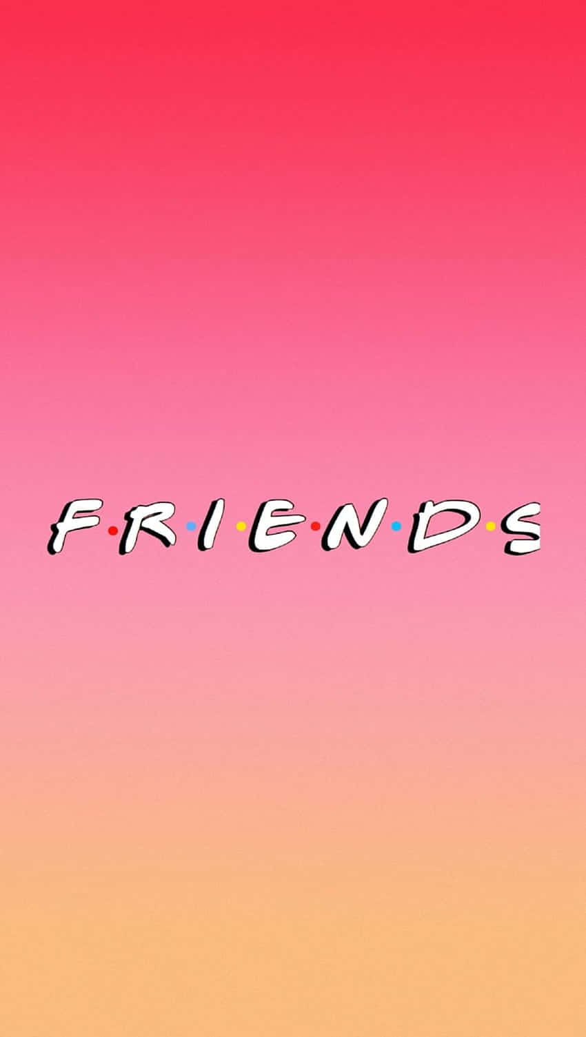 Friends 電視節目標誌在粉紅橙色漸變背景上。