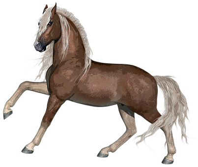 雄偉棕色馬插畫