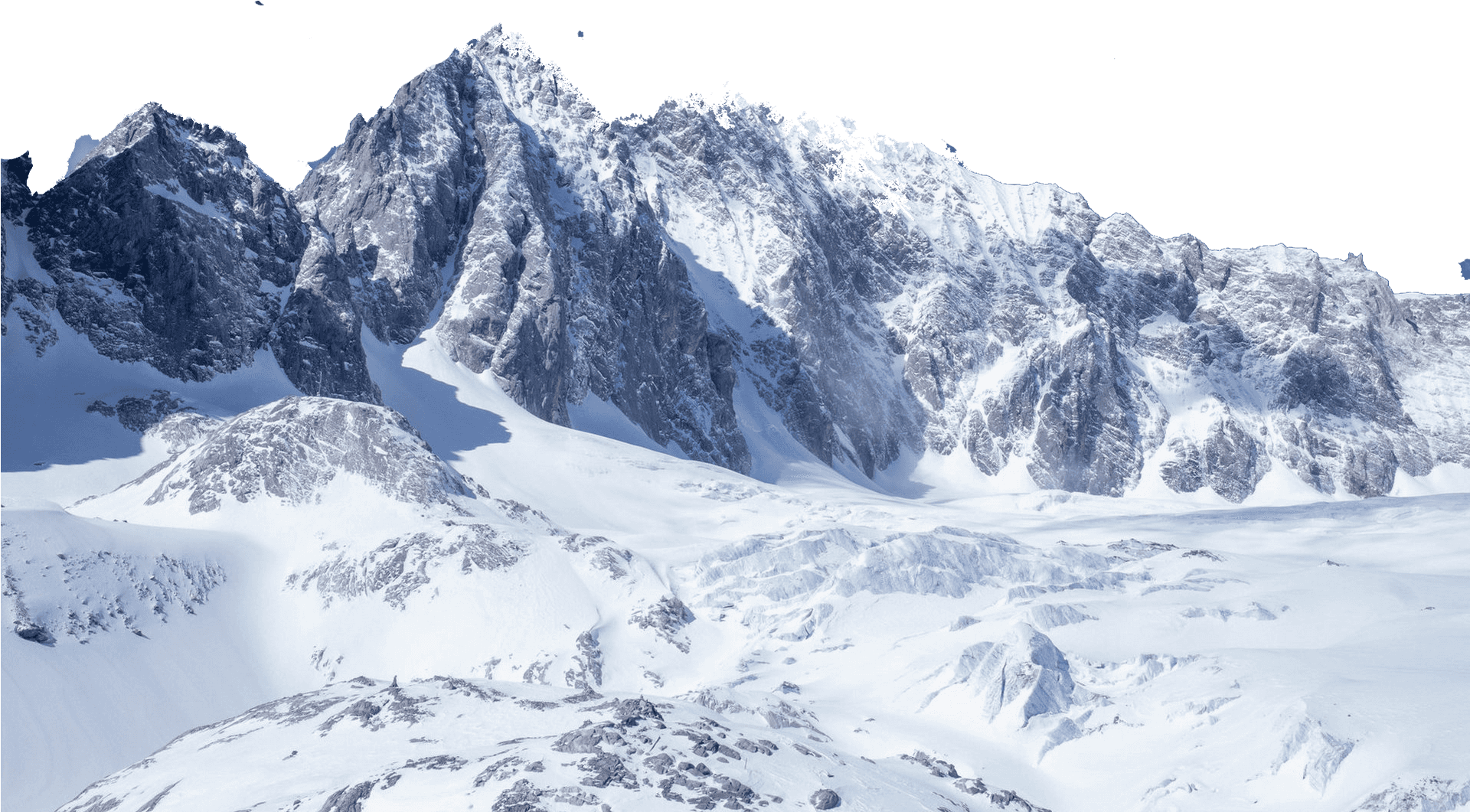 雄偉的雪覆山巔