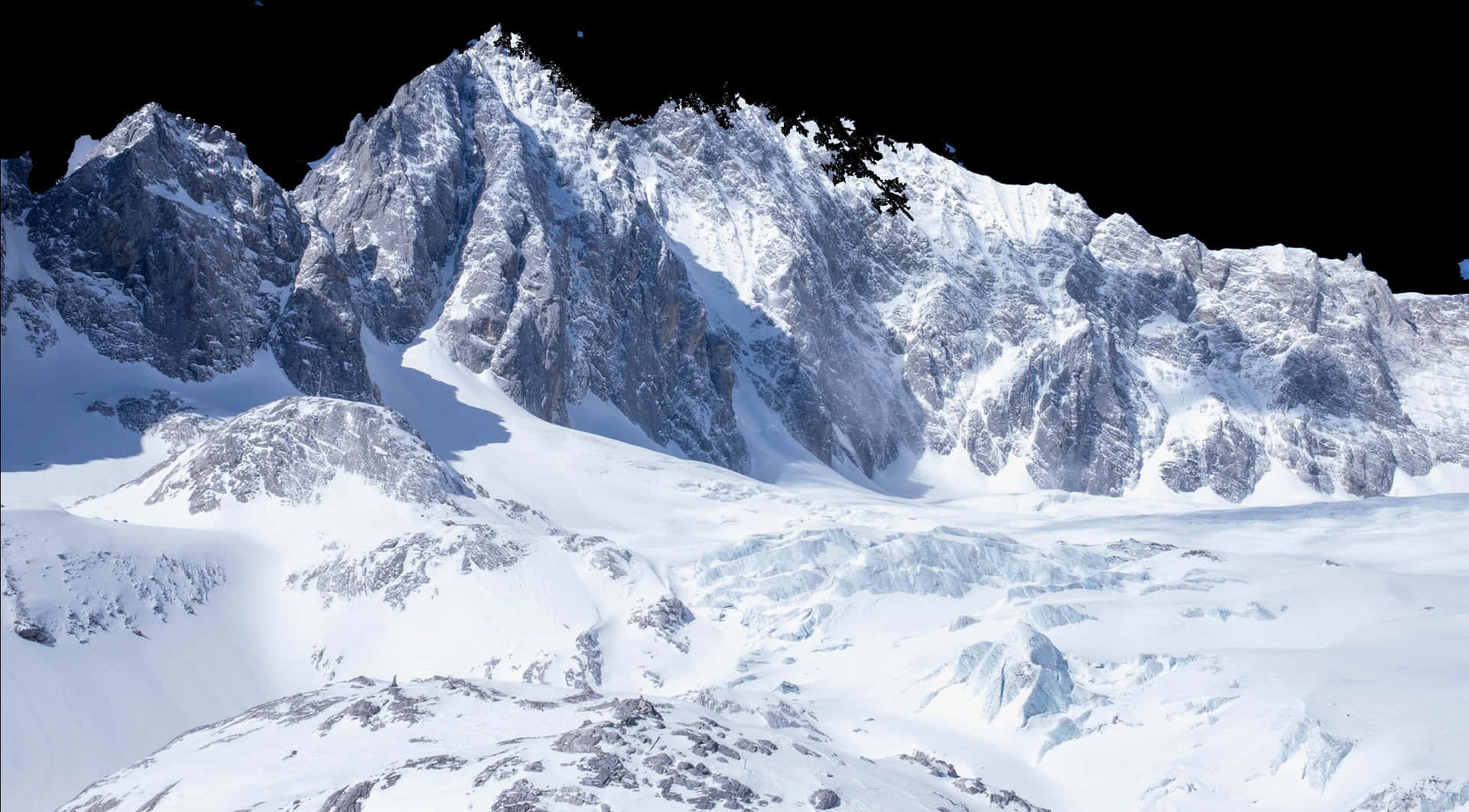雄偉積雪山峰 壁紙