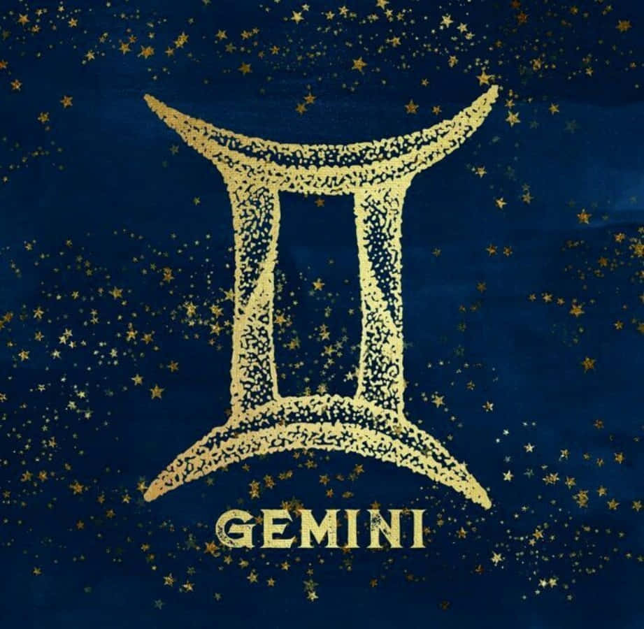 雙子座星座圖案，藍色背景襯托星光 壁紙