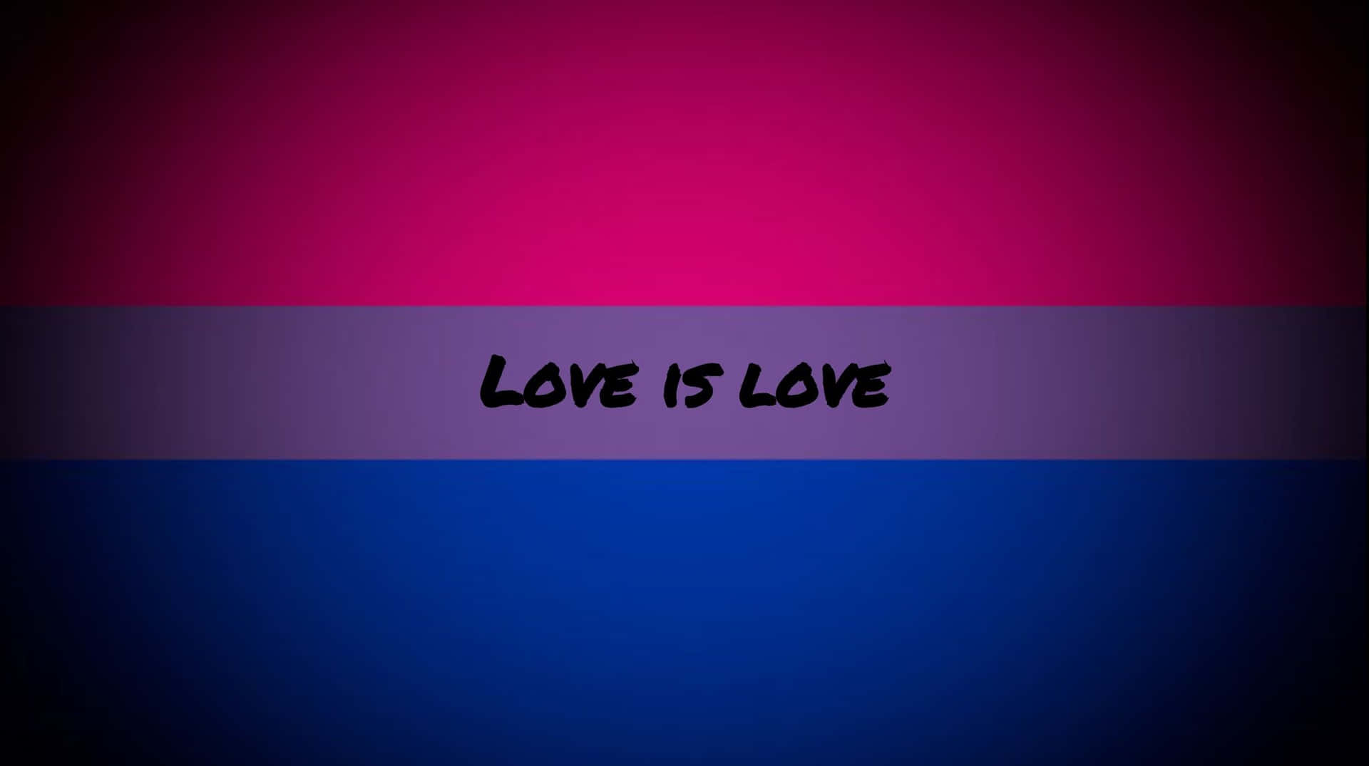 帶有 love is love 文字的雙性戀驕傲旗幟