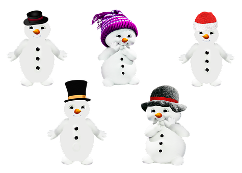 雜錦雪人角色 壁紙