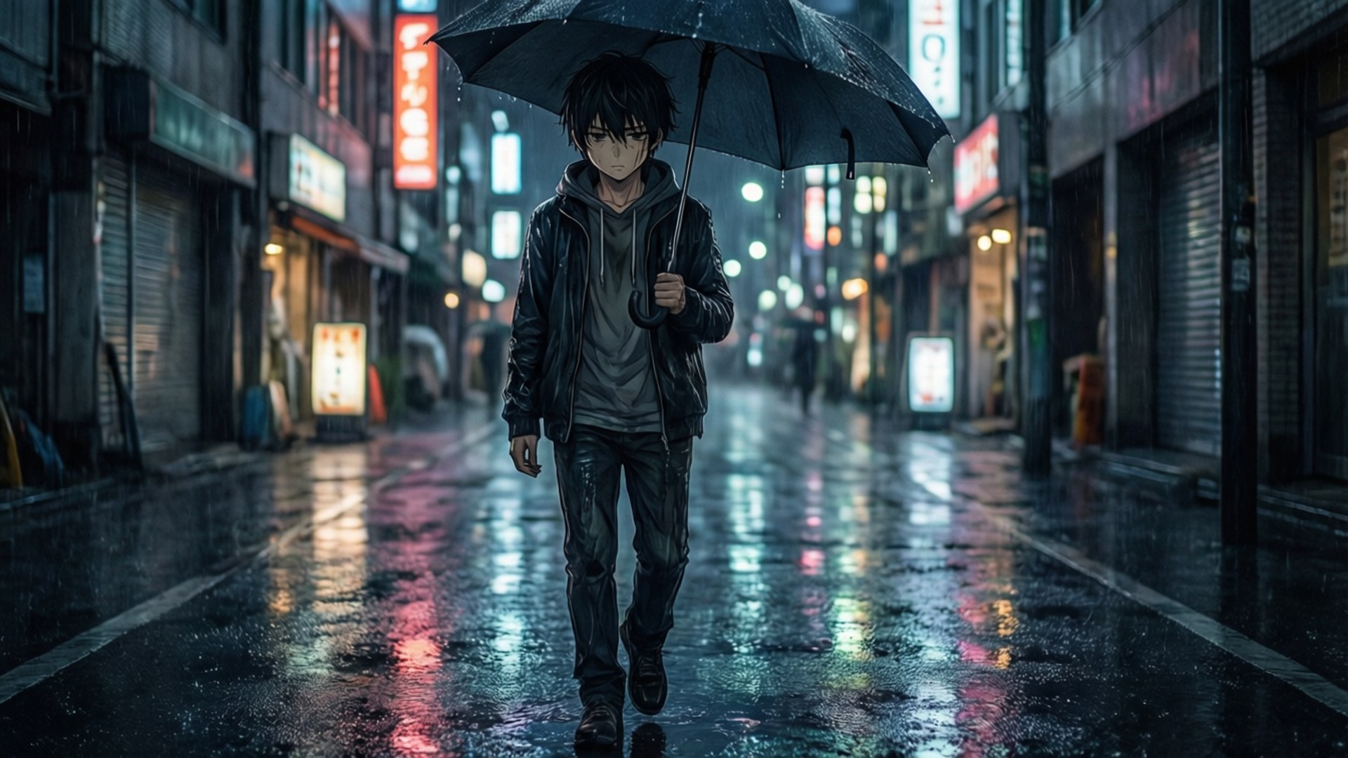 雨夜獨行 壁紙