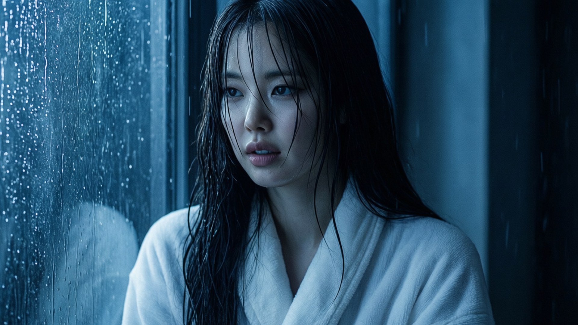 雨天中的Jisoo 壁紙