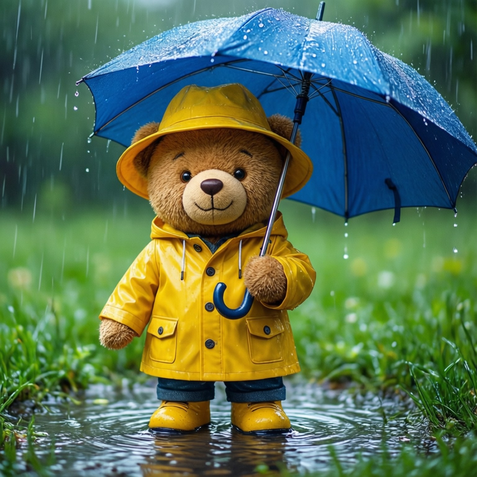 雨天小熊 壁紙