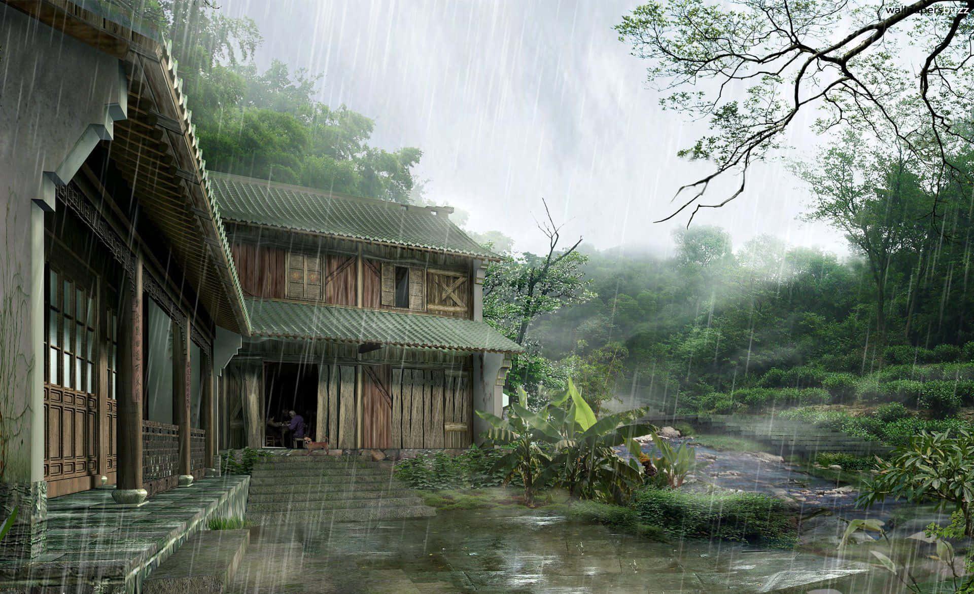 雨天背景 壁紙