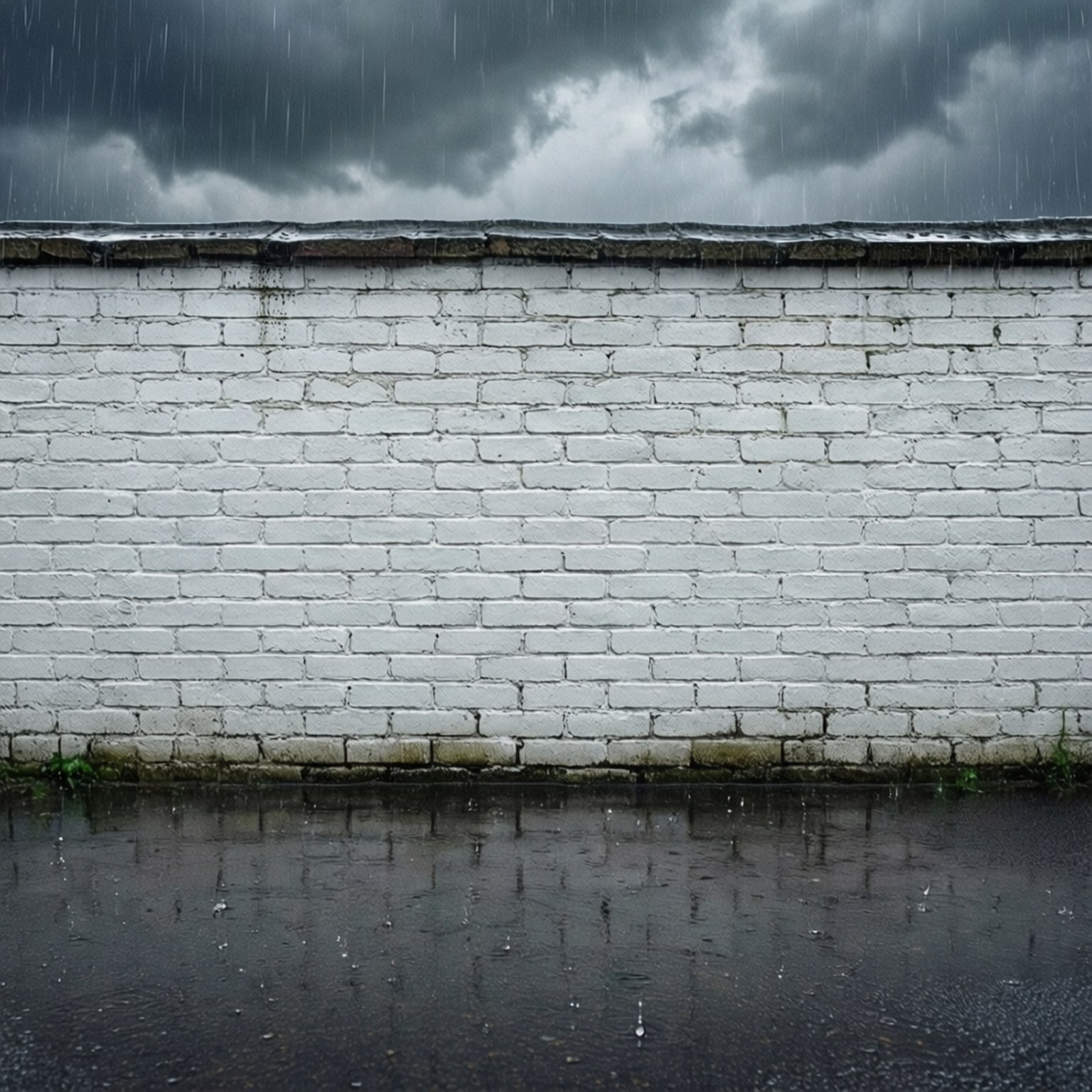 雨浸白磚 壁紙