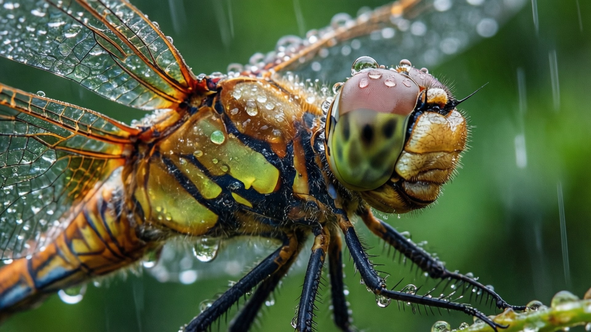 雨滴蜻蜓 壁紙