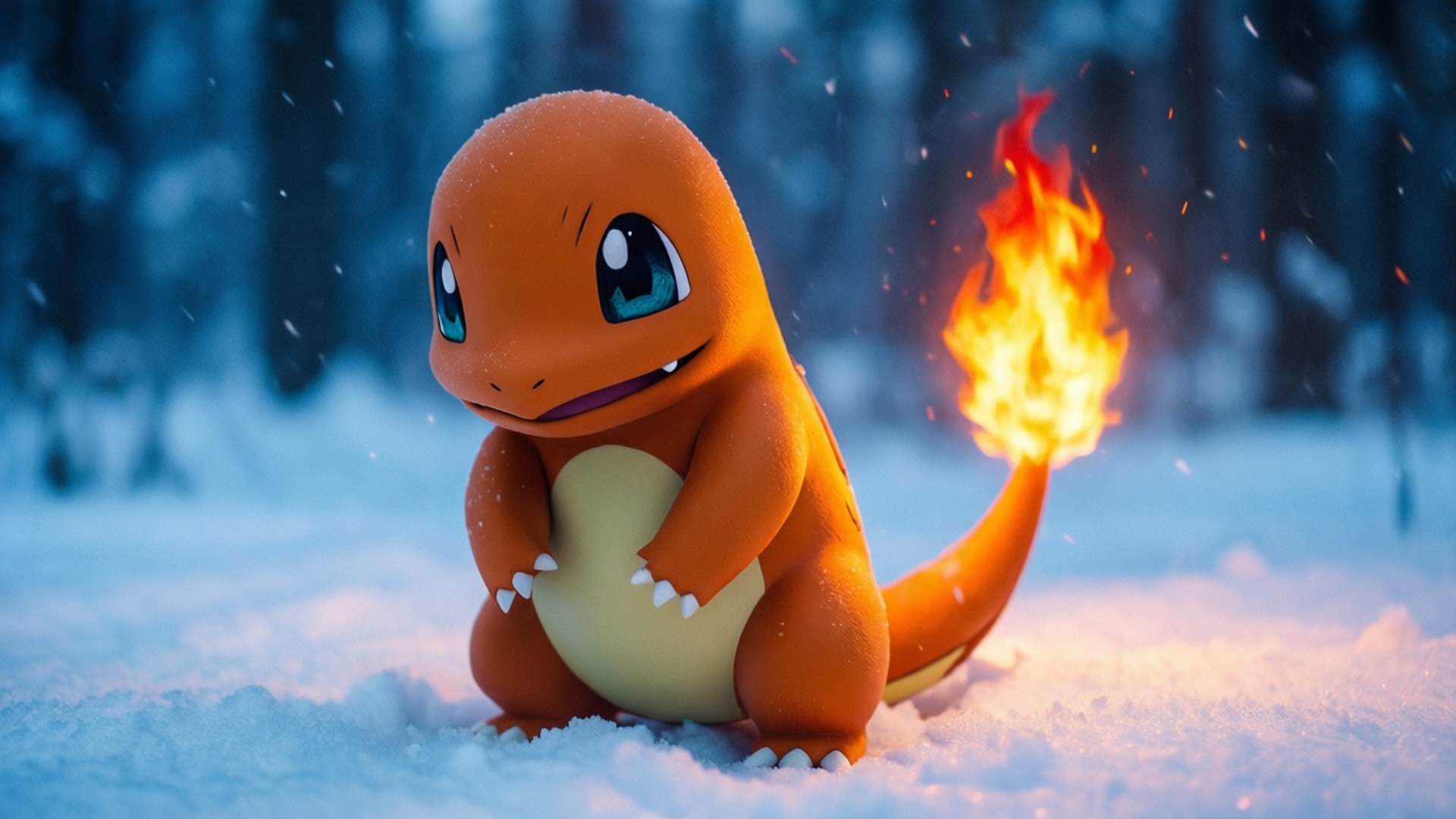 雪中小火龍 壁紙